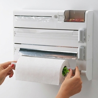 Support mural multifonctionnel pour rouleaux de papier, boîte de rangement pour coupe-papier, distributeur magnétique de mouchoirs pour réfrigérateur
