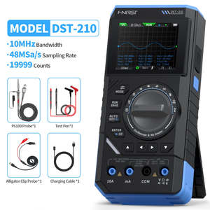 FNIRSI DST-210 ออสซิลโลสโคปแบบพกพา 3-in-1 มัลติมิเตอร์ เครื่องกำเนิดสัญญาณ 10MHz 48MSa/s True RMS ชาร์จไฟได้ ความละเอียด 8 บิต 1 - Product Image 1