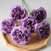 Fleurs artificielles en soie à 3 têtes de roses - Style Austin Big Martin pour mariage, décoration intérieure, accessoire de photographie, personnalisable