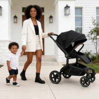 Poussette multifonctionnelle 3 en 1 pour bébé, légère, portable, pliable, pour nouveau-né
