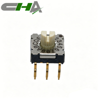 Interrupteur rotatif miniature DIP série CHA RC, 10/16 positions, 6 broches, borne en laiton, axe fendu 7x7mm