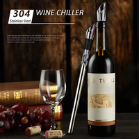 Bâtonnet refroidisseur de vin 3-en-1 en acier inoxydable approuvé directement par l'usine et accessoires de bar