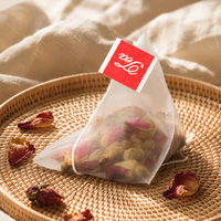 Sachets de thé pyramidaux vides en nylon transparent 65x80mm avec ficelle, filtre jetable, thermoscellables, écologiques