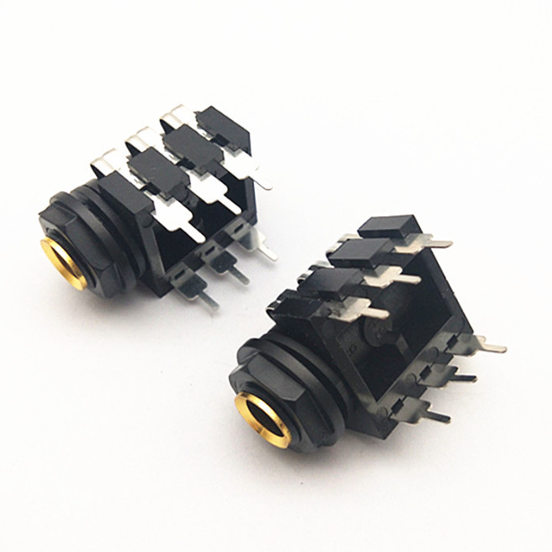 Gold Plated 6.5mm Stereo Female Jack Panel Mount Connector