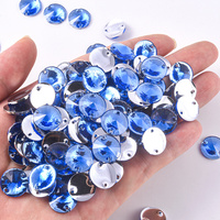 Oleeya Großhandelspreis Premium Runde Rivoli 10mm Flache Kunststoffsteine Harz Aufnähbare Kristalle Edelsteine für Kleider