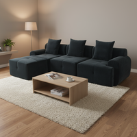 Canapé modulaire sectionnel moderne en tissu velours côtelé, grand canapé de salon avec mousse à mémoire de forme, design compressé, adapté aux animaux domestiques