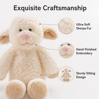 Peluche Mouton Mignon et Moelleux avec Oreilles Tombantes, Couverture Douillette Ultra Douce pour Enfants, Cadeau d'Anniversaire, Vente en Gros OEM/ODM