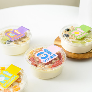 Trong kho 350ml trong suốt Mini Cream Cake cup bột yến mạch sữa chua bánh <span class=keywords><strong>pudding</strong></span> Bát nướng 8 oz trái cây Bát salad tròn hộp nhựa - Product Image 2