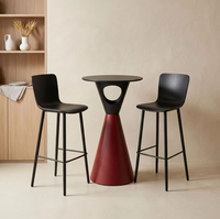 Table basse circulaire moderne minimaliste à pieds hauts pour l'extérieur, idéale pour les cafés et les espaces de loisirs