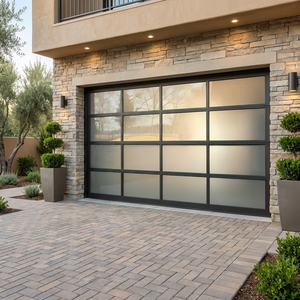 Portes de <span class=keywords><strong>garage</strong></span> sectionnelles motorisées à commande à distance en aluminium et verre, modernes et écoénergétiques, personnalisées ZS pour villas et allées de maisons - Product Image 3