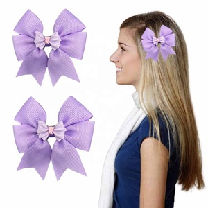 2 Piezas de Pasadores para el Cabello con Lazo Rosa de Cinta Grosgrain, con Clip, Accesorios para el Cabello para Niñas - Product Image 1