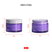 Pot cosmétique coloré en PET dépoli avec bouchon intérieur en PP et joint en LDPE, impression sérigraphique et marquage à chaud, pots en plastique