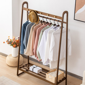 Nan Bamboo <b>Clothes</b> <b>Rack</b> 60x80x100cm Standing Rectangle Portable Clothing Organizer For Living Room Bedroom Shirts - Product Image 3