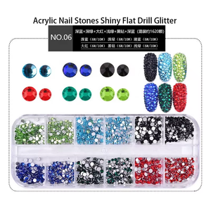 12 rejillas de cristal de colores 3D para decoración de <span class=keywords><strong>uñas</strong></span>, <span class=keywords><strong>piedras</strong></span> <span class=keywords><strong>acrílicas</strong></span>, taladro plano brillante, piedra brillante, diamantes de imitación - Product Image 6
