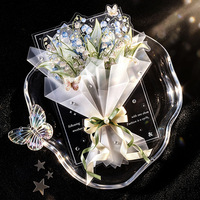 10 Aufkleber pro Packung Glas-Blumen-Kollektion Großformatige Aufkleber mit Glaseffekt Künstliche Blumen