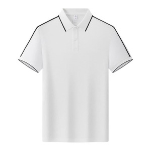 Polo Shirt Cotton Breathable Short Sleeve Unisex Workwear Summer Wear White Navy Black Diamond Pattern - Product Image 3