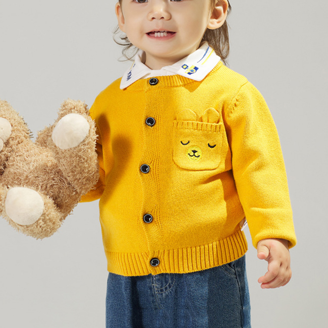 Оптовая продажа, Осенний мягкий и удобный вязаный детский кардиган, свитер