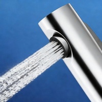 Ensemble de douche haut de gamme en laiton épaissi, autonettoyant, à commande par bouton, avec 3/4 modes de pression, 180 °   Robinet mitigeur chaud/froid, étagère offerte