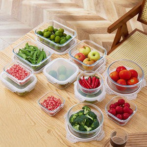 PrepNaturals 5個セット 34オンス 角型ガラス製ミールプレップ容器 液漏れ防止 食洗機/電子レンジ/冷凍庫/オーブン対応 キッチン用 - Product Image 3