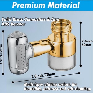 1080° Rotating Faucet Extender Aerator Universal Splash Filter Faucet Swivel Faucet Aerator Sink <b>Face</b> Wash Attachment - Product Image 2