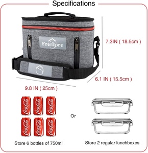 Bolsa de fiambrera con aislamiento térmico de poliéster reutilizable 2024, diseño de enfriador de transporte fresco con patrón de letras para comida - Product Image 3
