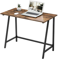 Bureau d'ordinateur industriel vintage ADXIN avec structure métallique et plateau en bois rustique, idéal pour la maison, le bureau, le studio ou un coin de travail.