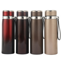 Thermos isotherme moderne en acier inoxydable 304 de 1 L avec infuseur à thé et sangle de transport pour le bureau, les voyages, le camping et les activités de plein air