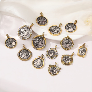 Nouvelle Mode Bronze <span class=keywords><strong>Greco</strong></span> Roman Rétro Vintage Sculpture Pendentif Style pour la Fabrication de Bijoux - Product Image 1