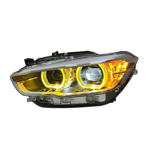 Fari LED Auto SJC per <span class=keywords><strong>BMW</strong></span> <span class=keywords><strong>Serie</strong></span> <span class=keywords><strong>1</strong></span> <span class=keywords><strong>F20</strong></span> LCI, Gruppo Luci Anteriori 15-18, Luci Diurne Bicolore Giallo e Bianco - Product Image 3