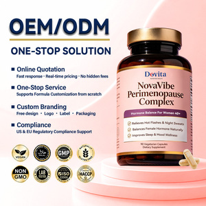 Red Clover <b>Menopause</b> Support Capsules Natural Herbal Extract Formula for Women Private Label Wholesale Bulk B2B Manufacturer - Product Image 1