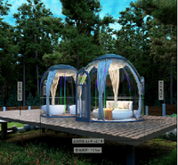Cabaña Romántica de 2.7m con Cielo Estrellado, Casa Prefabricada Tipo Domo, Carpa Transparente de Policarbonato