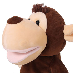 Mono marrón boca abierta felpa mano al por mayor marionetas Animal guante juguete muñeca historia contar mono mano marioneta - Product Image 2