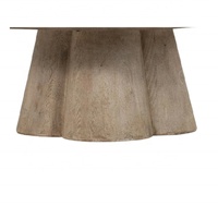 Table basse ronde en bois au design simple et à hauteur réduite pour la cuisine