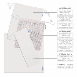 Reusable Produce Bags GOTS Certified Organic Cotton Muslin <strong>Net</strong> <strong>Mesh</strong> and Eco-Friendly Canvas Tote Bag - Product Image 3