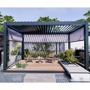 Pergola bioclimatique moderne d'extérieur en aluminium à lames orientables, 3x3, 3x4, 4x4, 6x4 <span class=keywords><strong>m</strong></span>, fabrication OEM, facilement assemblable, en alliage d'aluminium, type gazebo - Product Image 6