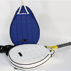Housse <span class=keywords><strong>de</strong></span> Protection personnalisée pour raquette <span class=keywords><strong>de</strong></span> Tennis, couleur noire, blanche et bleue, <span class=keywords><strong>sac</strong></span> à bandoulière <span class=keywords><strong>de</strong></span> sport, housse <span class=keywords><strong>de</strong></span> tête - Product Image 1