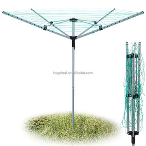 Tendedero Plegable de 4 Brazos para Jardín, Tendedero Giratorio para Exteriores con Estaca Metálica para el Suelo, Tendedero para <span class=keywords><strong>Ropa</strong></span> - Product Image 1