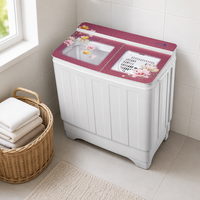 Top Loading Household Washing Machine with Hand Wash Lid and Air Dry Function Semi-Automatic Portable Laundry Washer
