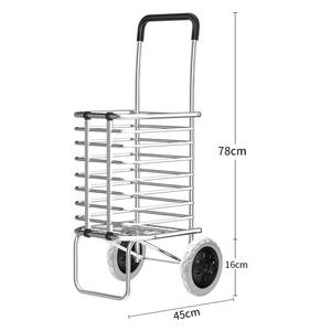 Carrito de Compras Plegable de Aleación de Aluminio con Cuatro Ruedas y Plataforma, con Remolque Pequeño <span class=keywords><strong>para</strong></span> Uso Doméstico - Product Image 6