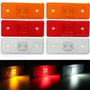 1/2pcs 24V 4 LED Truck Side <b>Marker</b> Light Indicator Lamp Amber <b>White</b> Red for Trailer Lorry Bus - Product Image 1