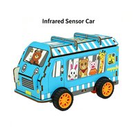 Kit de Matériel Scientifique en Bois pour Enfants : Voiture à Détection Infrarouge pour l'Entraînement de la Coordination Œil-Main Montessori