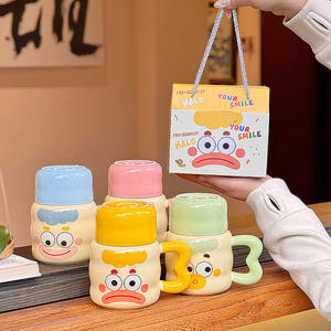 Taza de Cerámica con Diseño de Dibujos Animados, con Tapa y Asa, para Regalo, Primavera 2025 - Product Image 2