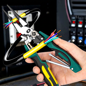 Tuosen Digital Display Needle <b>Nose</b> Electrician Pliers 220mm Soft Grip Handle High Carbon Steel Wire <b>Stripping</b> Crimping Cutting - Product Image 1