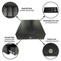 Caisse enregistreuse électronique Longfly China Supermarket POS Machine Modèle 410 avec système d'exploitation Windows, tiroir-caisse 5 billets 8 pièces, garantie 1 an