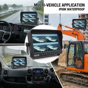 10,1-дюймовый водонепроницаемый монитор IP69K для камеры заднего вида, 1080P, металлический корпус, 4-канальный видеовход, автоматическое затемнение, для лодок и экскаваторов - Product Image 4