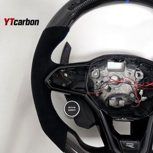YTcarbon para <span class=keywords><strong>Arteon</strong></span> CC GTE GTD GTS <span class=keywords><strong>R</strong></span>-line Racing Style R8 Switch Custom Real Carbon Fiber Paddle Shifter LED Volante - Product Image 5
