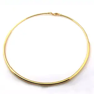 18K Yellow Gold Collar Chunky Necklace Female 24K Rose Gold Necklace Lockbone Chain Adjustable