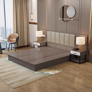 Juego de Dormitorio Moderno con Panel de Madera, Cama Doble Tatami de 1.8m, Estándar Superior para Hoteles, Apartamentos, Villas y Hostales <span class=keywords><strong>Juveniles</strong></span> (Portátil) - Product Image 6