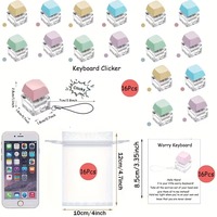 Porte-clés transparent personnalisé avec logo imprimé, clavier, interrupteurs anti-stress, porte-clés fidget clicker, ensemble de cadeaux