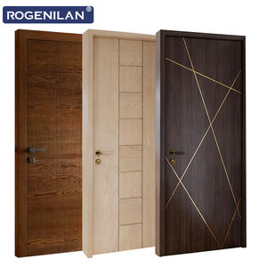 <span class=keywords><strong>Porte</strong></span> en bois massif pré-montée personnalisée Rogenilan, portes intérieures en bois brun pour appartements avec serrure - Product Image 2
